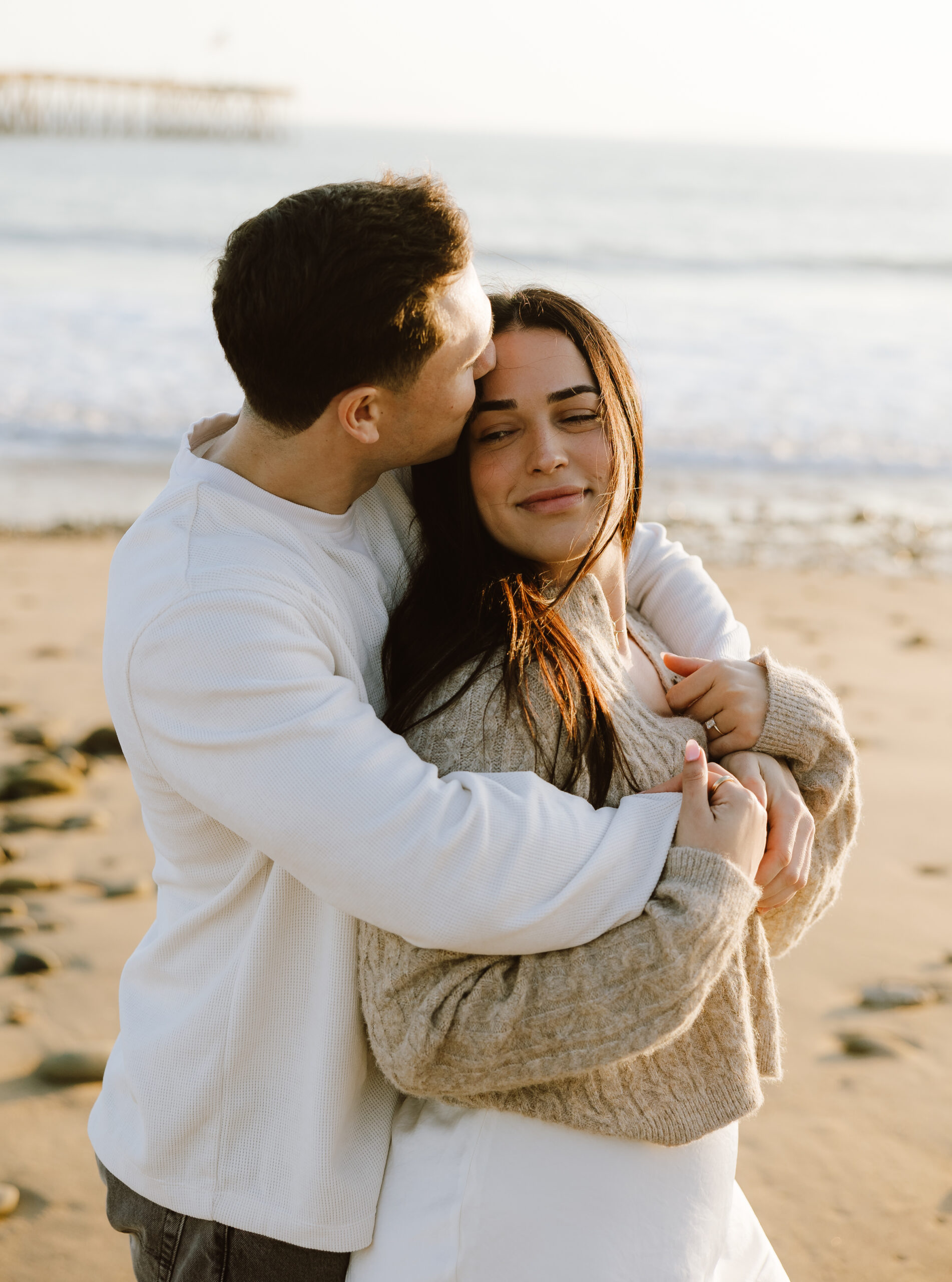 ventura beach candid engagement photos