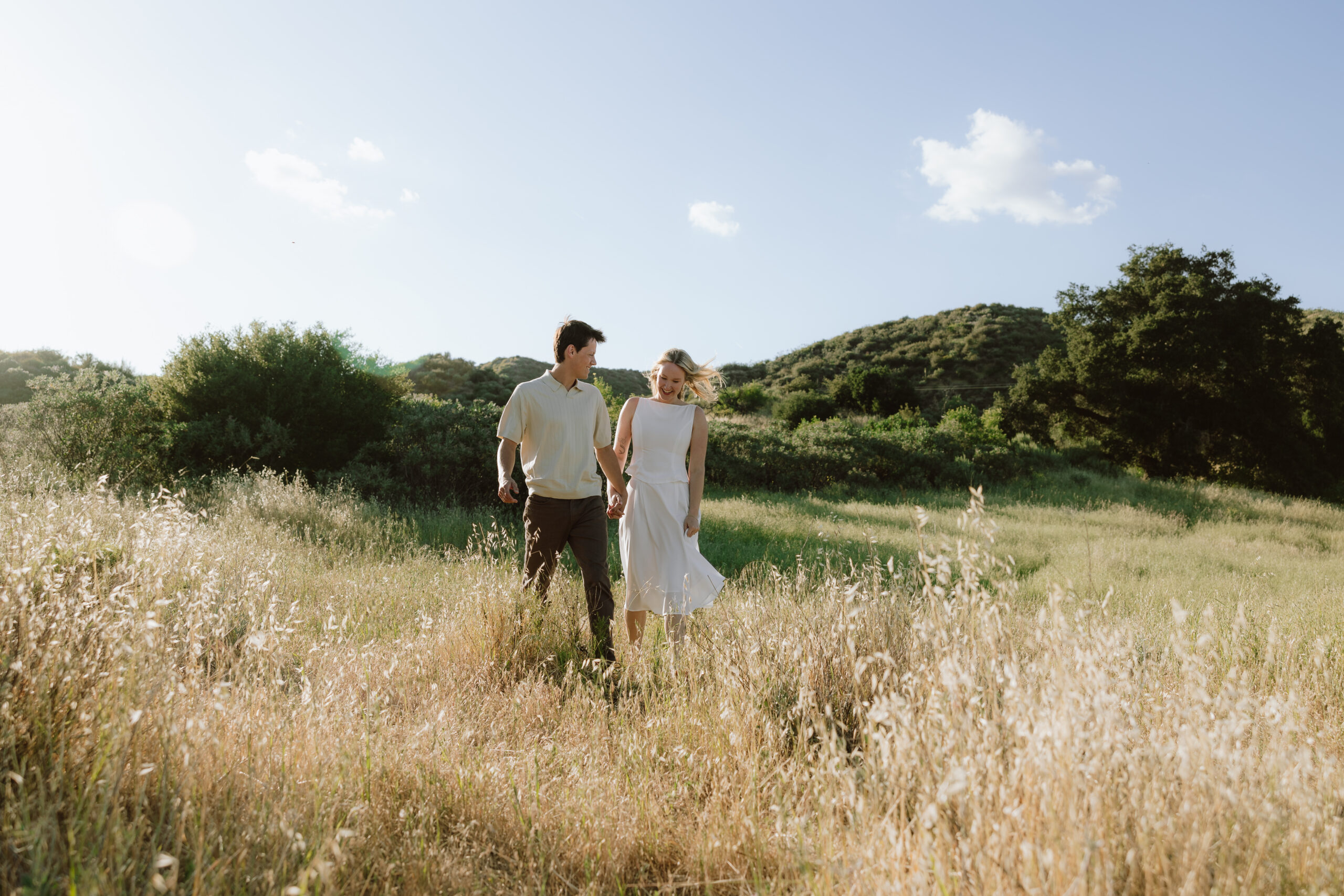 los angeles field engagement photos